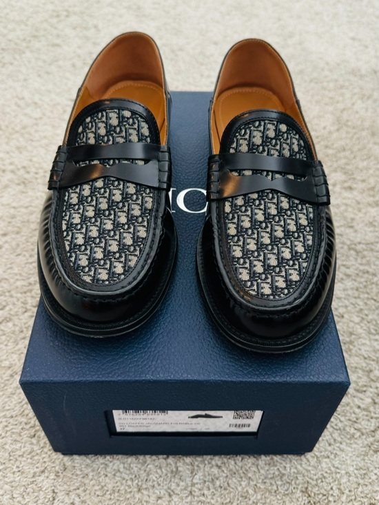 Dior Other - Dior Black and Beige Monogram Penny Loafers